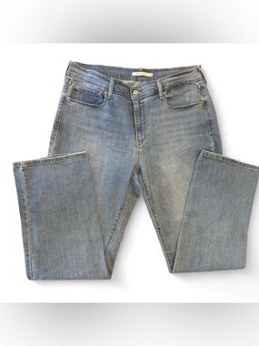 Levi's 505 Straight Leg Jeans | Light Wash | Size 14 | Red Tab | Leather Patch